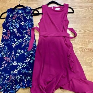 Calvin Klein Blue Asymmetrical Ruffled Sundress for Cocktail